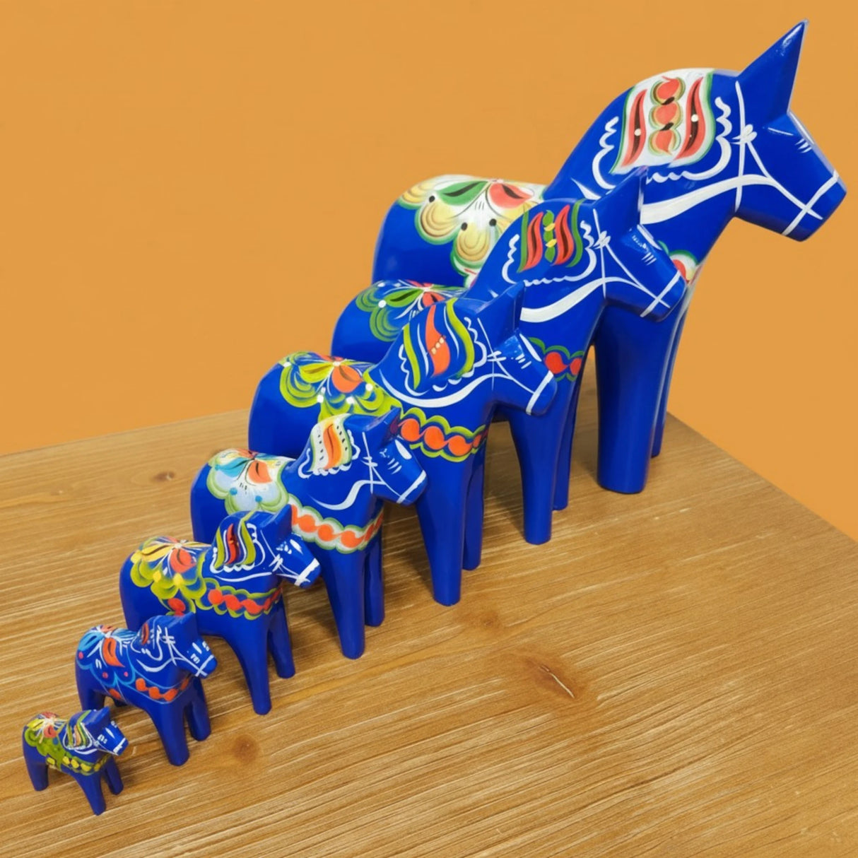 Dala Horse: Blue Swedish Dala Horse | Handcrafted by Grannas A. Olsson in Sweden