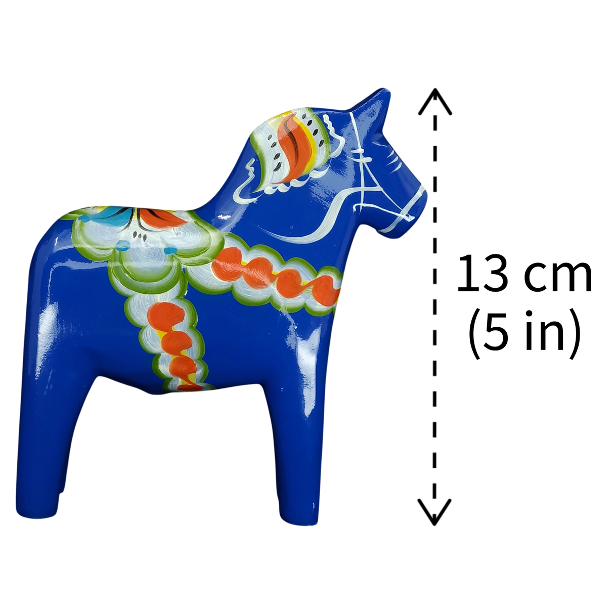 Dala Horse: Blue Swedish Dala Horse | Handcrafted by Grannas A. Olsson in Sweden