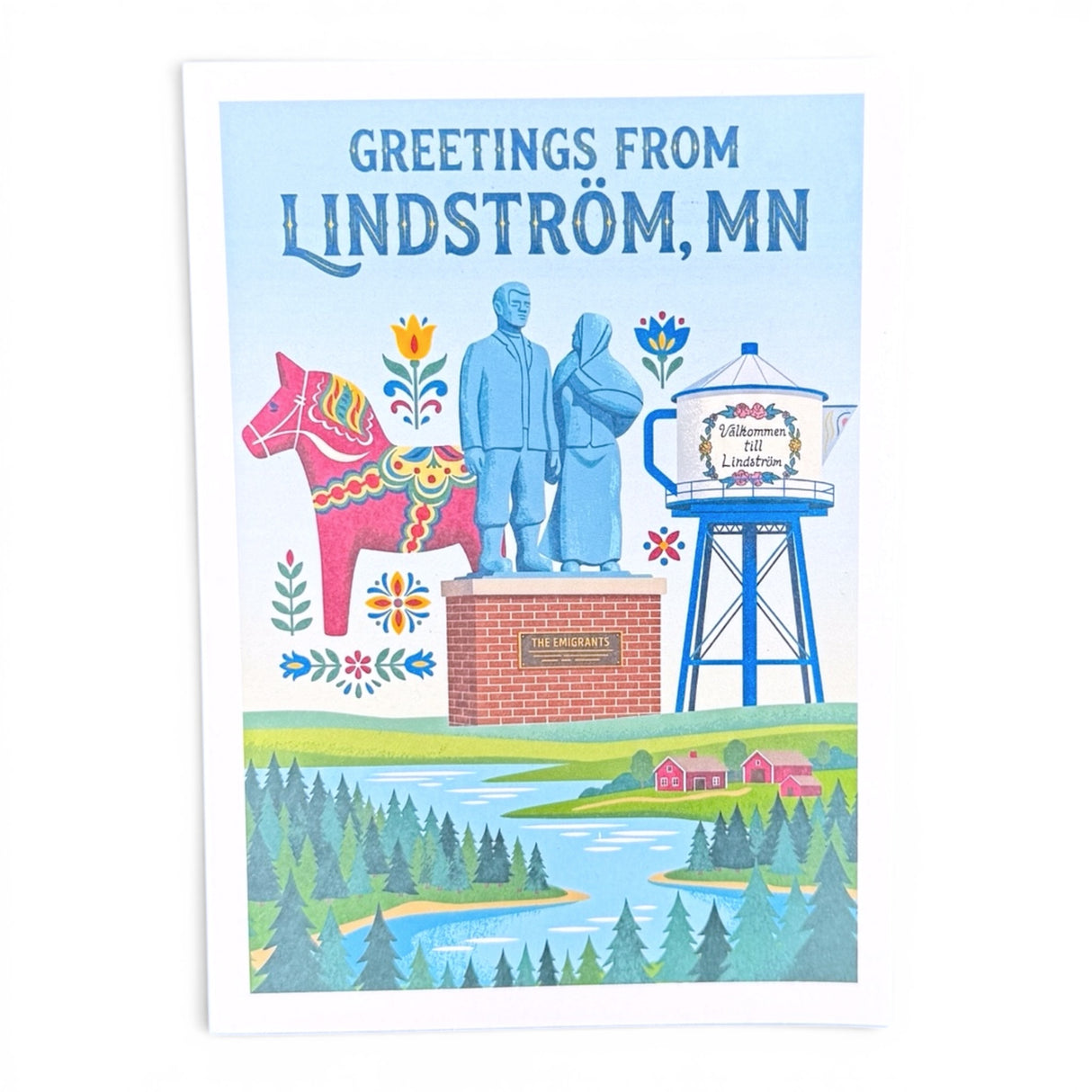 Greeting Card: Greetings from Lindström, MN Blank Greeting Card
