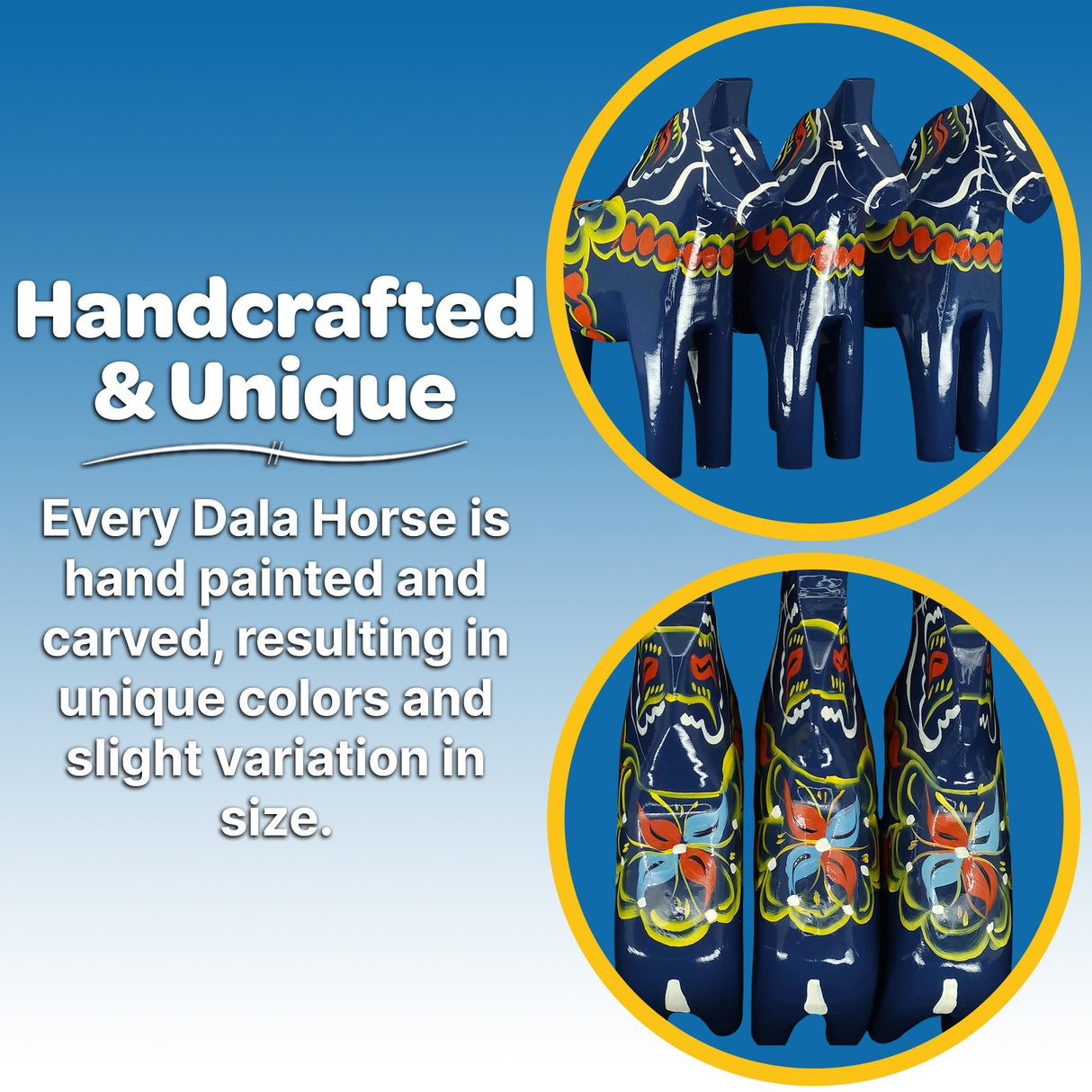 Dala Horse: Blue Swedish Dala Horse Dark Blue | Handcrafted by Nils Olsson in Sweden