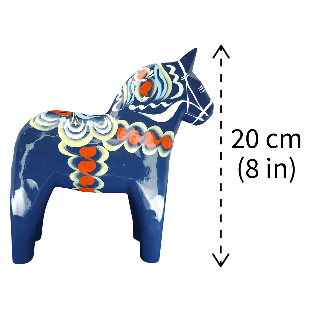 Dala Horse: Blue Swedish Dala Horse Dark Blue | Handcrafted by Nils Olsson in Sweden