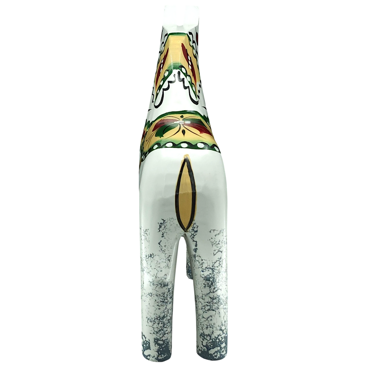 Dala Horse: Antique Inspired White with Gray Feet Dala Horse | Nils Olsson | Handcrafted in Sweden (17 cm / 6.7 in)