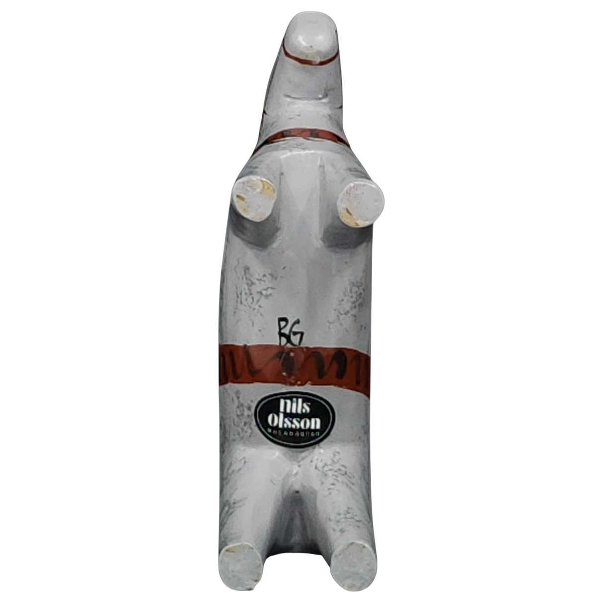 Dala Horse: Gray Swedish Dala Horse "Love Horse / Karlekshasten" | Nils Olsson | Handcrafted in Sweden (13 cm / 5 in)