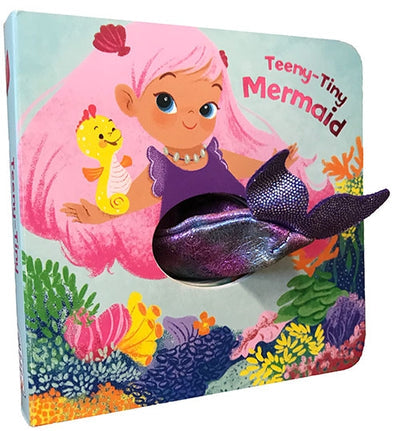 Teeny Tiny Mermaid (Finger Puppet Book) is a charming children's book that features a mermaid with pink hair and a shiny purple tail. Accompanied by her seahorse friend, she embarks on an enchanting underwater journey that encourages interactive play and language development for young children.