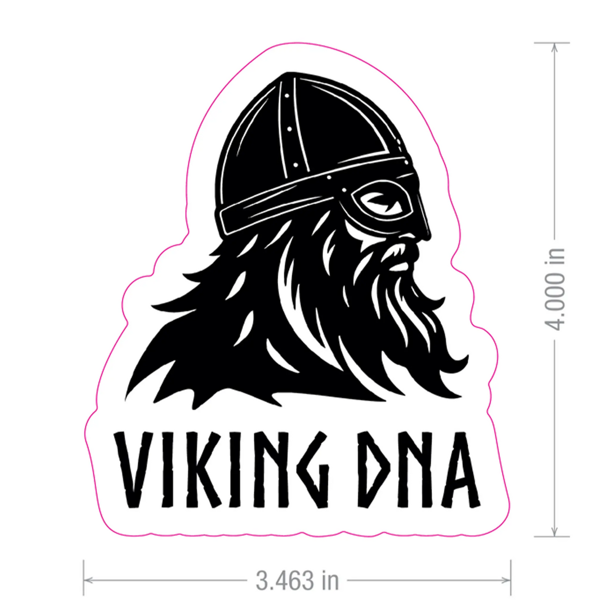 Show your Norse pride with the Sticker: Viking DNA Sticker with Period Accurate Helmet (3.45″ x 4″) by Swedish Gift Store. Featuring a detailed bearded Viking in a historically accurate helmet, facing right above the bold “VIKING DNA” text, this Nordic sticker is perfect for anyone celebrating their heritage. Image dimensions are 3.45 inches wide by 4 inches tall.