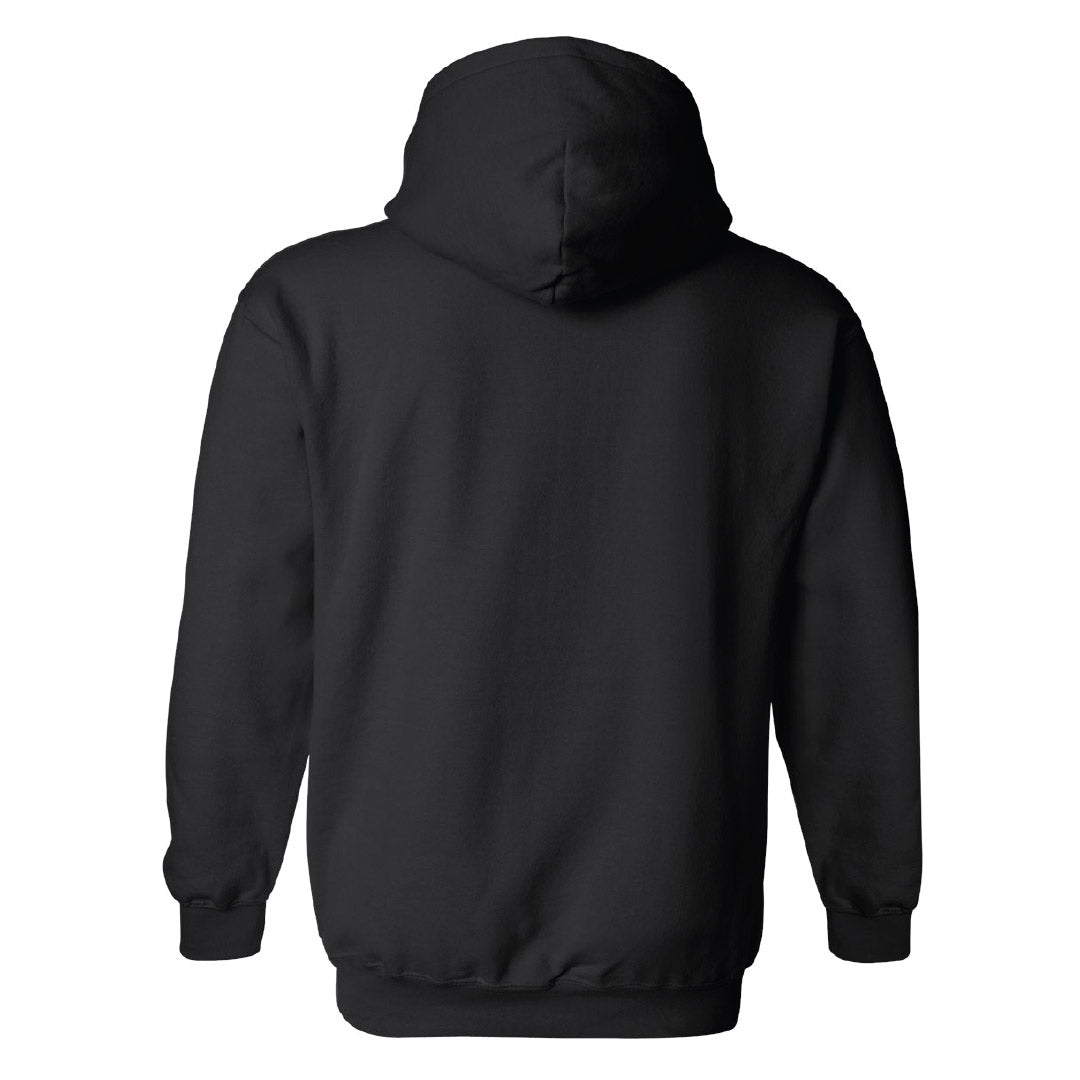 The Hoodie: Nordic Viking DNA Heritage Sweatshirt with Hood – Black is shown from the back, featuring long sleeves plus ribbed cuffs and hem—ideal for fans of Norse mythology and Nordic heritage.