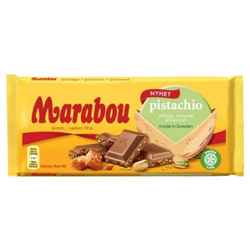 Candy: Marabou - Milk Chocolate with Pistachio, Caramel & Salt (185g)