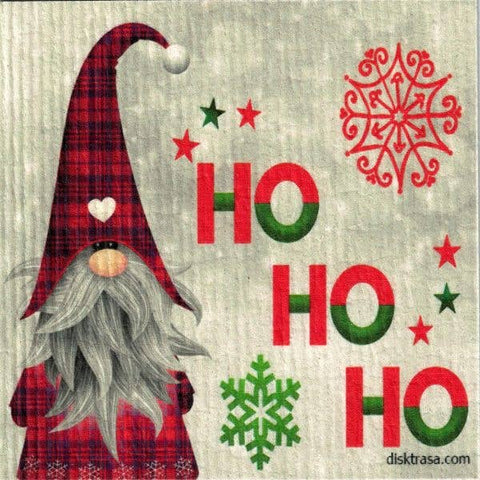 Dish Cloth: Tomte HO HO HO