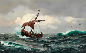 viking ship sailing ocean