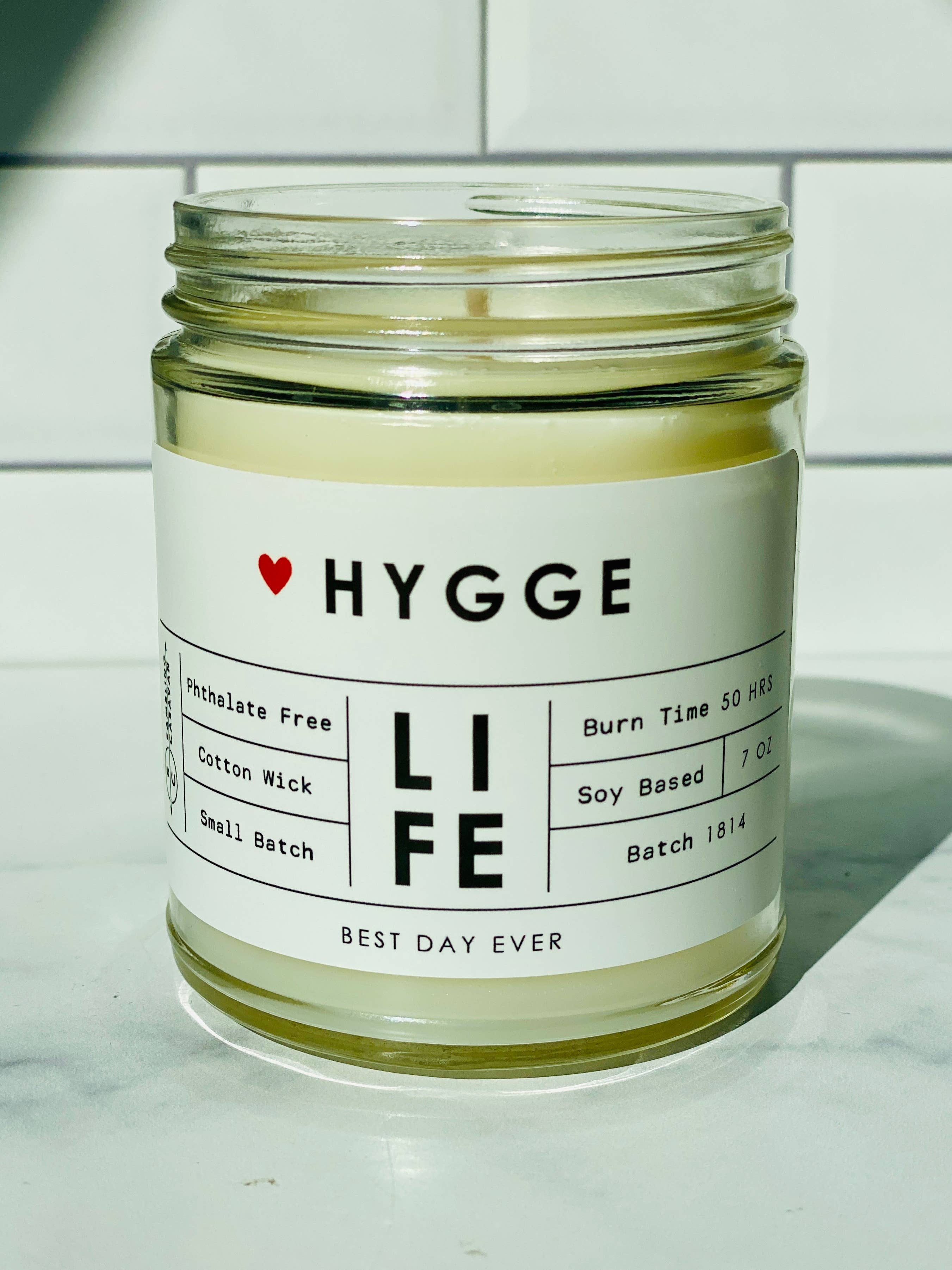 Candle: Hygge (Danish for comfort) Black Label / Amber Jar/ Sea Salt & Orchid Scent