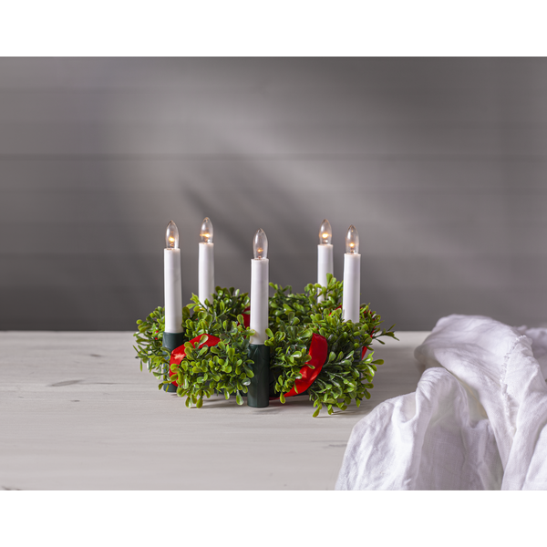 Candelabra: Star Trading - Lucia Crown Green Battery Operated, LED Lights