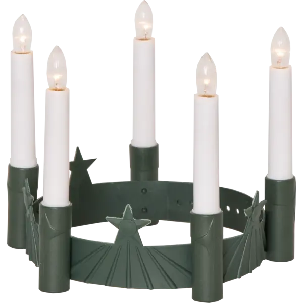 Candelabra: Star Trading - Lucia Crown Green Battery Operated, LED Lights