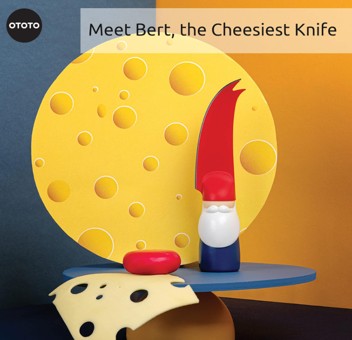 Knife: Bert Gnome Cheese Knife and Spreader - Kitchen Gifts 6"