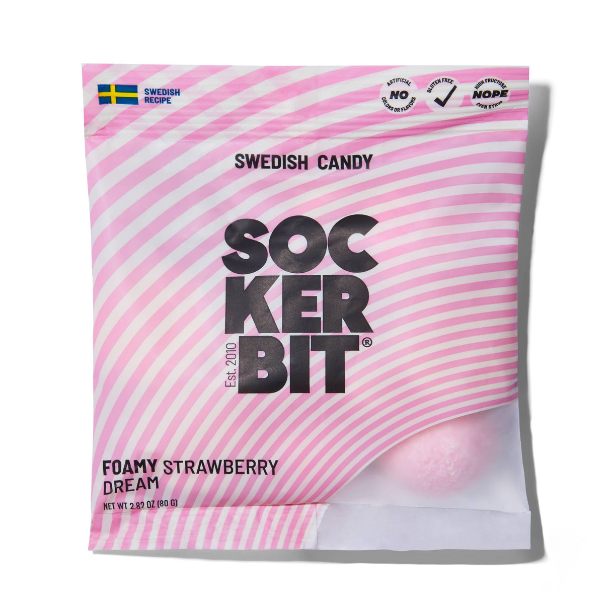 Candy: Foamy Strawberry Dream Swedish Candy Bag 2.8oz