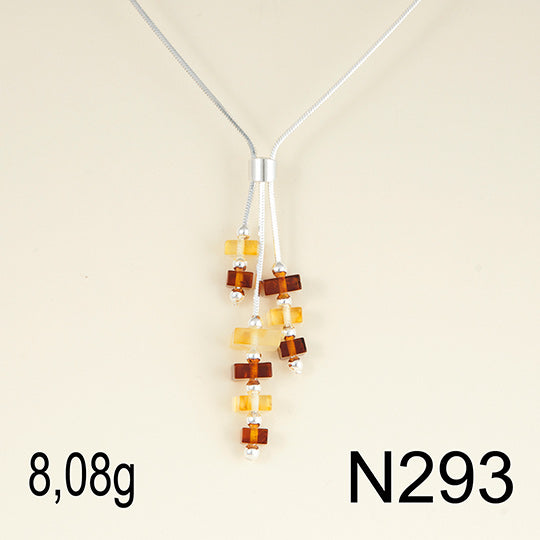 Necklace: Amber Drop Squares