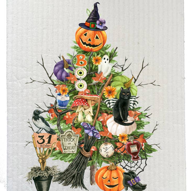 Dish Cloth: Halloween - Trick or Tree