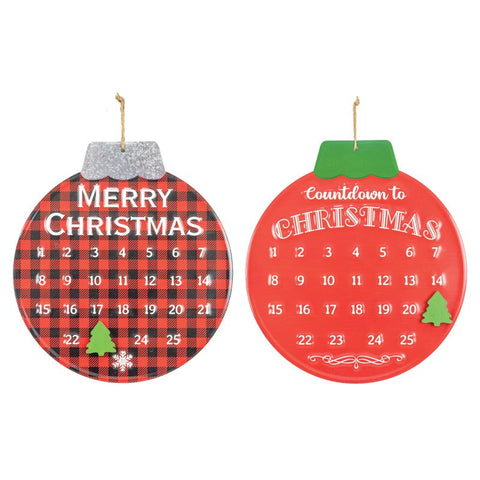 Decoration: Christmas Countdown Orn Sign 2 Ast