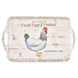 Tray: On The Farm Hen Melamine Large Handled Serving Tray 11.75 x 17 inches