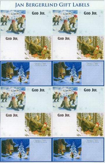 Gift Labels: Tomten in Snow Jan Bergerlind