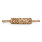 The handmade Pet Love Embossing Rolling Pin comes with charming engraved cat and dog patterns.
