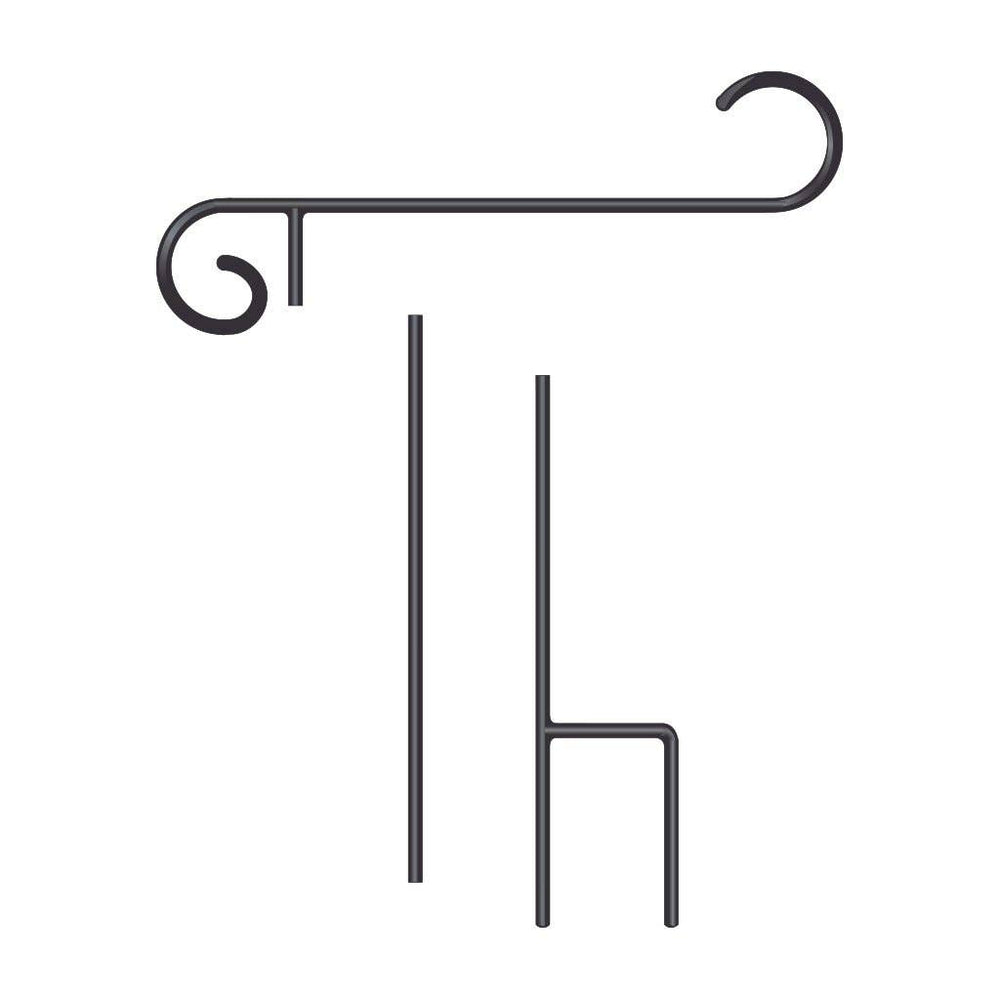 Garden Stake: Garden Stake Flag Metal Pole 40" H 3 pc Black