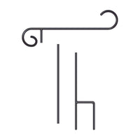 Garden Stake: Garden Stake Flag Metal Pole 40" H 3 pc Black
