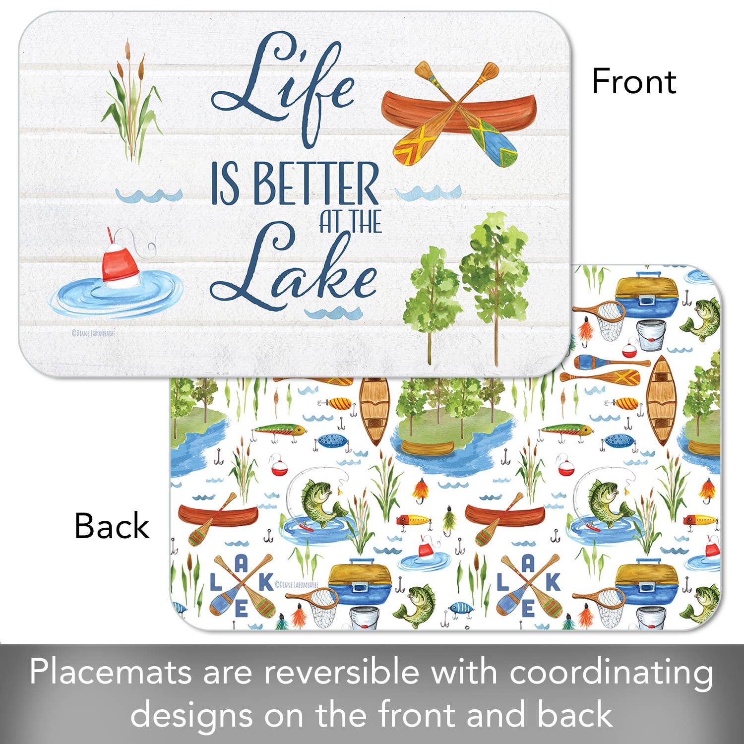 Placemat: Lake Living Reversible Rectangular Plastic Placemat