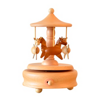 Music Box: Four Horse Carousel with a Beautiful Tranquil Lullaby 7" tall x 4.3" wide