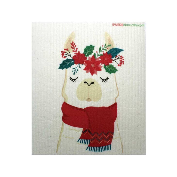 Dish Cloth: Winter Llama