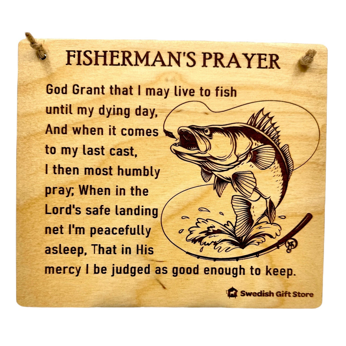 Prayee Fish Novelty Signs: Fisherman’s Prayer Wooden Plaque – Rustic Faith & F ...