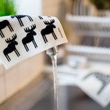 Gift Set: Jangneus Moose - Black Swedish Dish Cloth and Matching Tea Towel