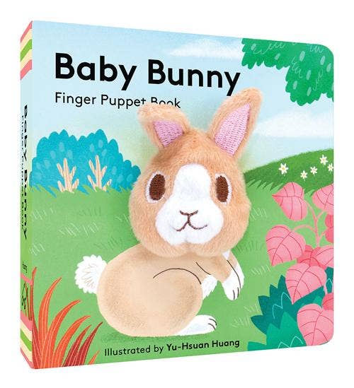 Book: Baby Bunny Finger Puppet Book is a delightful board book for babies, featuring a plush bunny finger puppet in the center of the cover for fun, interactive storytime.