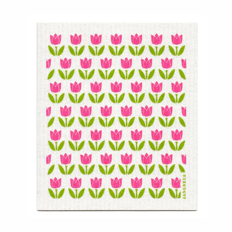 Dishcloth: Tulips Swedish Dish Cloth by Jangneus of Sweden 6.75" x 8"