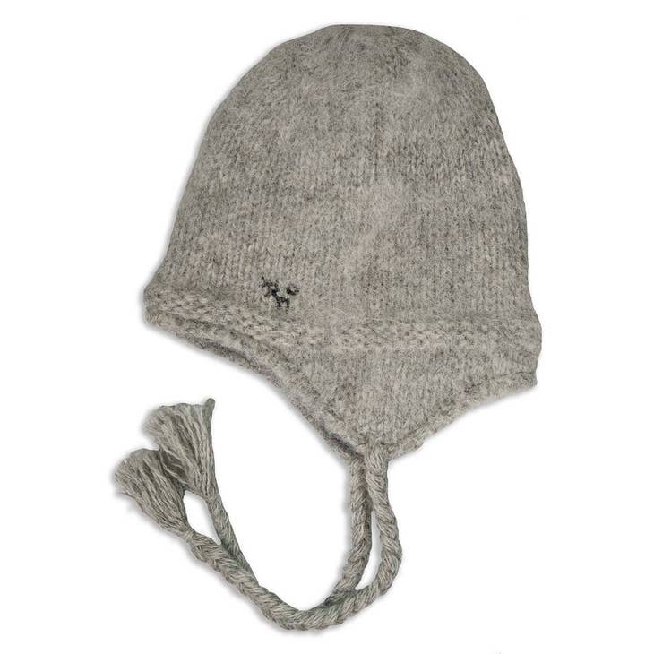 Hat: Light Grey Siska Knit Hat by Borjesson Handskar