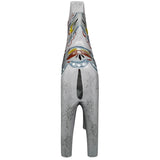 Front view of the Dala Horse: "Love Horse" Karlekshast 13cm, a gray ceramic animal figurine with painted patterns and four legs, inspired by the classic Swedish Dala horse symbol of Swedish heritage décor.