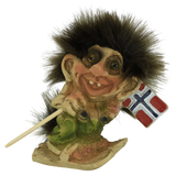 Troll: NyForm Troll with Snowshoes and Norwegian Flag 10cm or 4." Tall from Norway