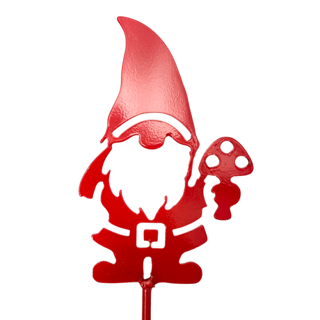 Garden Stake: Red Tomte - Gnome Metal Garden Stake (30" Height)
