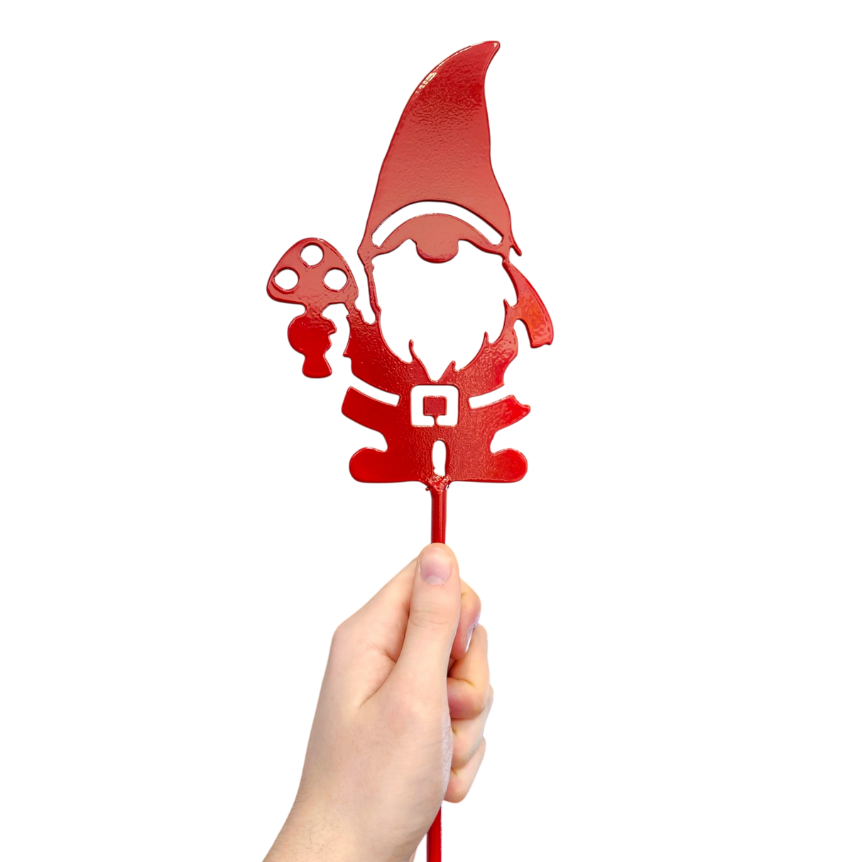Garden Stake: Red Tomte - Gnome Metal Garden Stake (30" Height)
