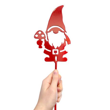 Garden Stake: Red Tomte - Gnome Metal Garden Stake (30" Height)