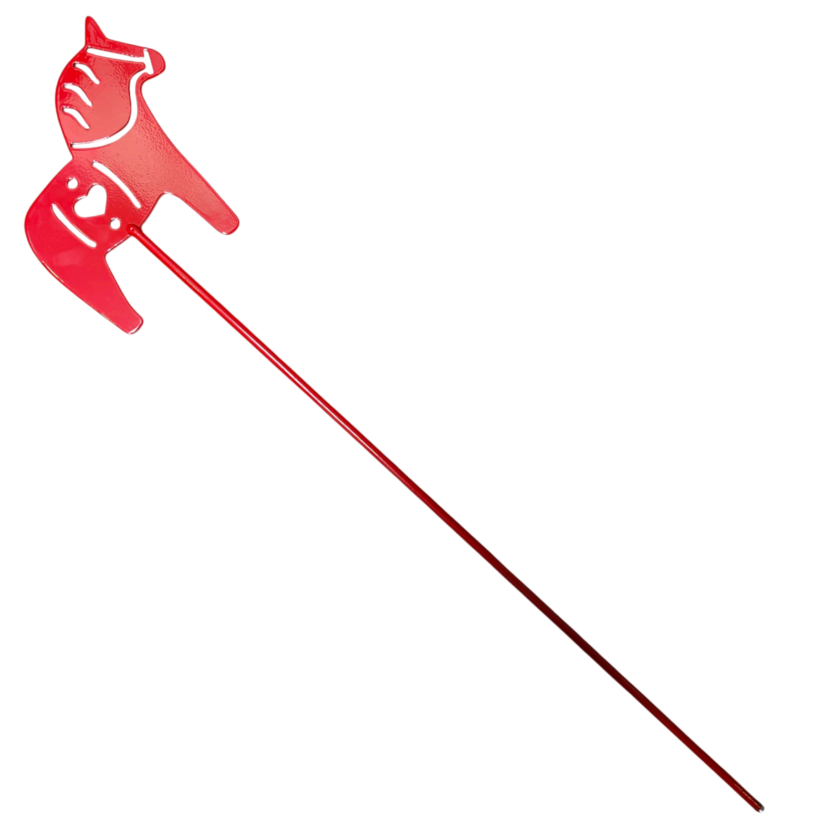 Garden Stake: Red Swedish Dala Horse Metal Garden Stake Lawn Ornament (30" Height)
