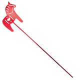 Garden Stake: Red Swedish Dala Horse Metal Garden Stake Lawn Ornament (30" Height)