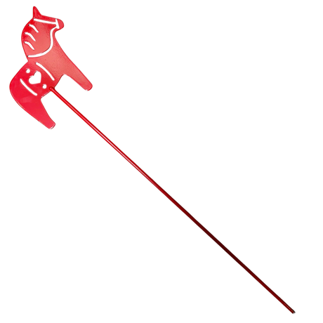 Garden Stake: Red Swedish Dala Horse Metal Garden Stake Lawn Ornament (30" Height)