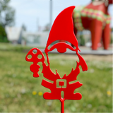 Garden Stake: Red Tomte - Gnome Metal Garden Stake (30" Height)