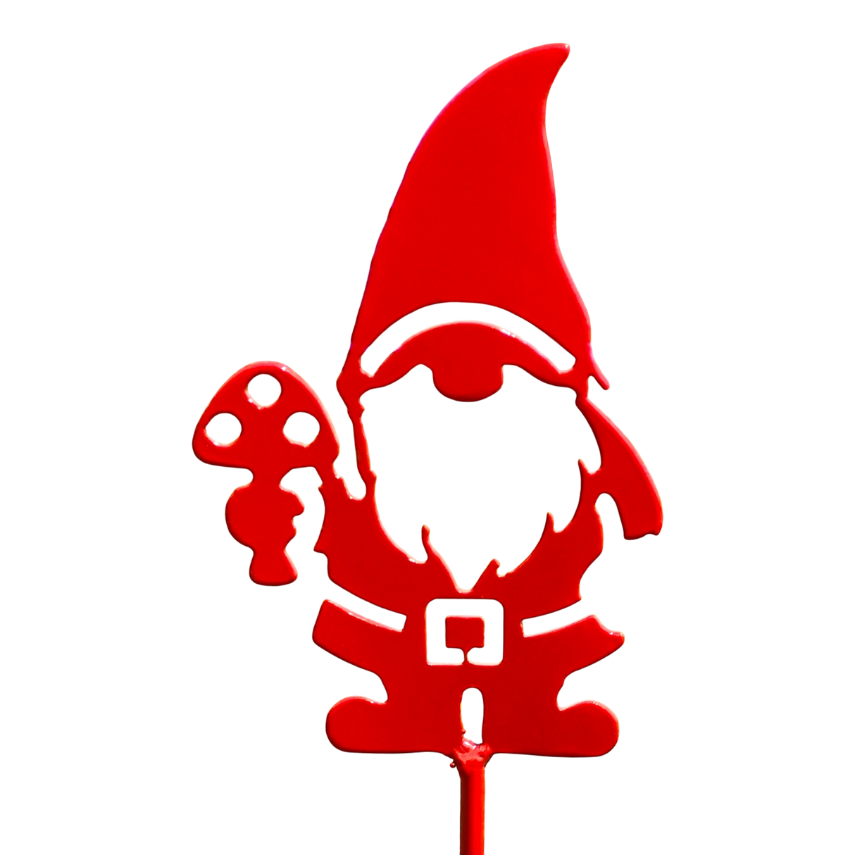 Garden Stake: Red Tomte - Gnome Metal Garden Stake (30" Height)