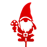 Garden Stake: Red Tomte - Gnome Metal Garden Stake (30" Height)
