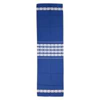 Runner: Royal Blue and White Woven Table Runner Made in Sweden 17" x 56"