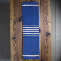 Runner: Royal Blue and White Woven Table Runner Made in Sweden 17" x 56"