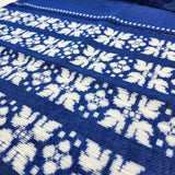 Runner: Royal Blue and White Woven Table Runner Made in Sweden 17" x 56"