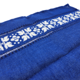Runner: Royal Blue and White Woven Table Runner Made in Sweden 17" x 56"