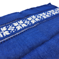 Runner: Royal Blue and White Woven Table Runner Made in Sweden 17" x 56"